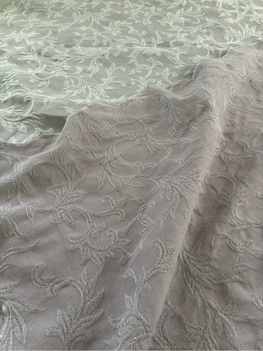 Vtg JCPenney Home Queen Matelasse Quilt Coverlet  Violet Lavender Woven Cotton